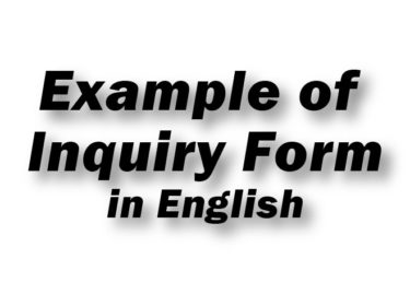 Example of Inquiry Form